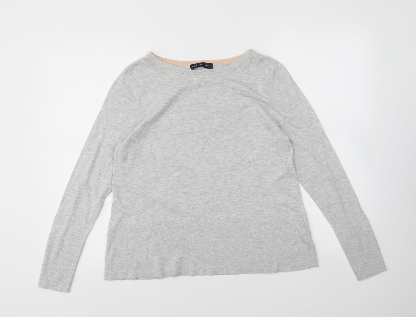 M&S Womens Grey   Basic T-Shirt Size 12