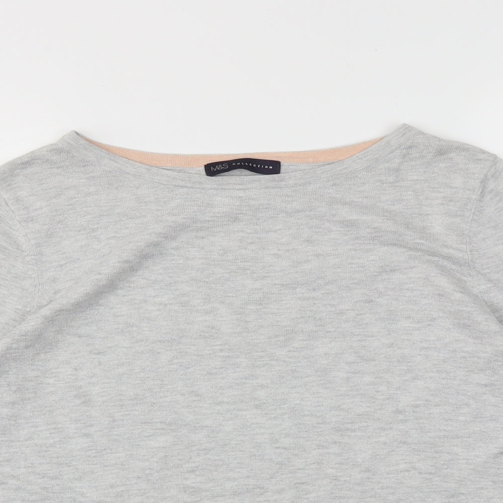 M&S Womens Grey   Basic T-Shirt Size 12