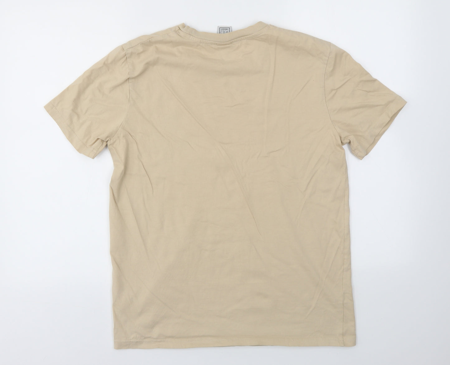 Big Wild Thought Womens Beige Animal Print  Basic T-Shirt Size M