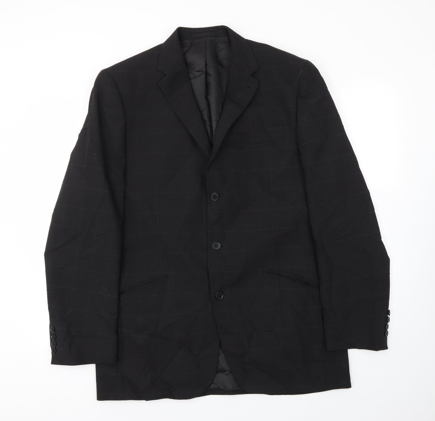 NEXT Mens Black Check  Jacket Blazer Size 42