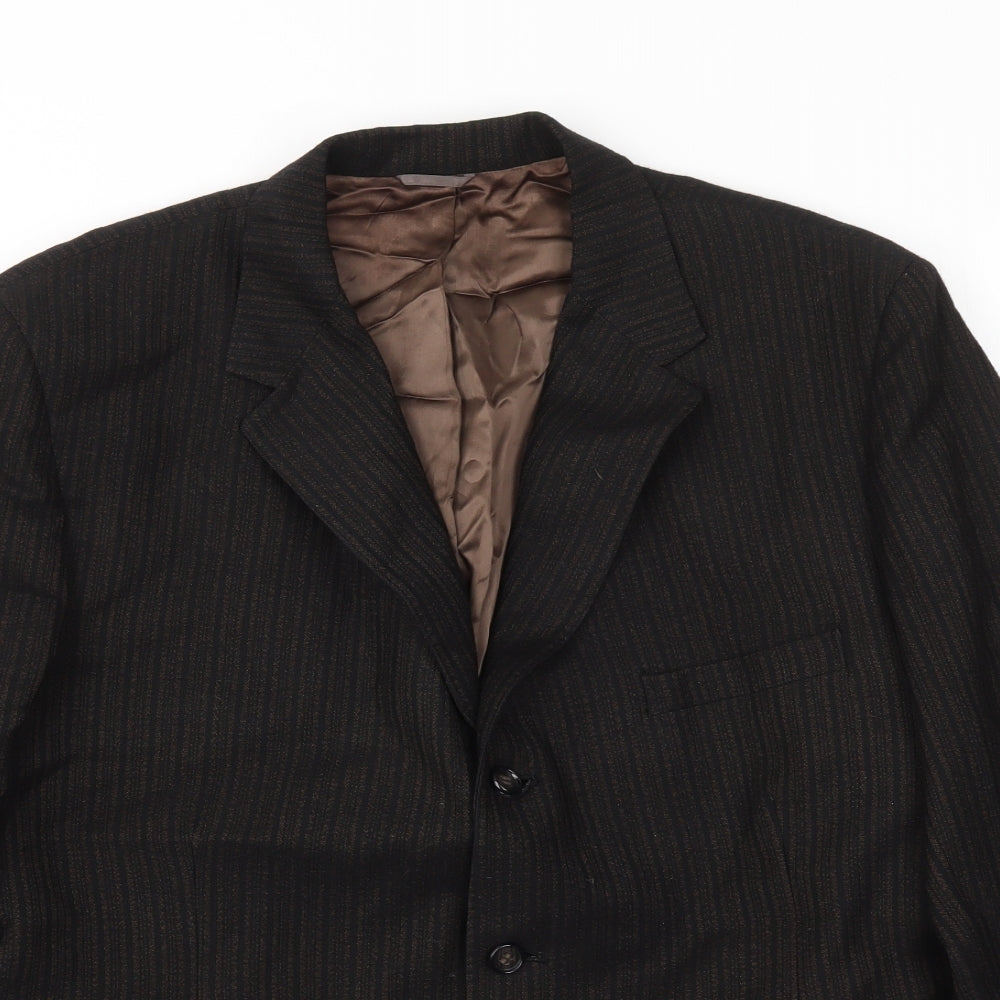 Alexandre Mens Brown Striped  Jacket Blazer Size 42