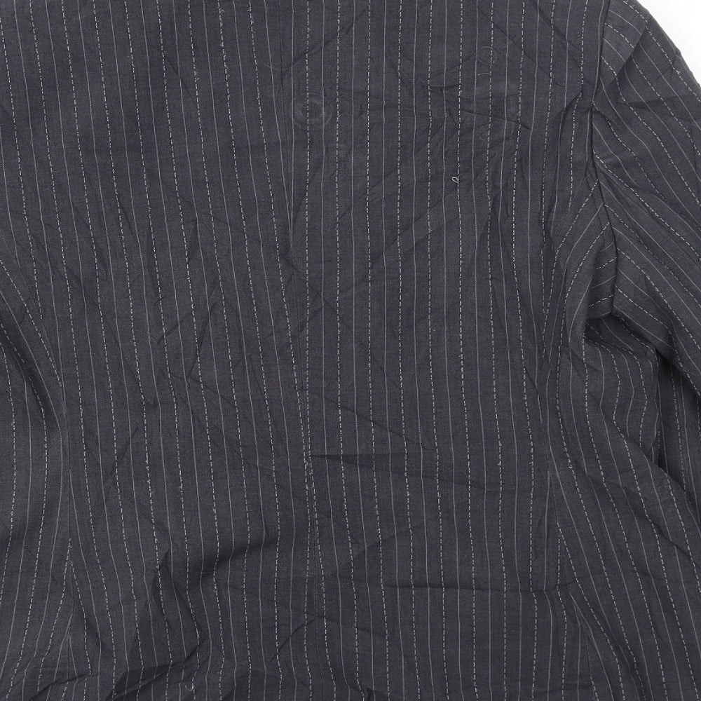 M&S Womens Grey Striped  Jacket Blazer Size 18