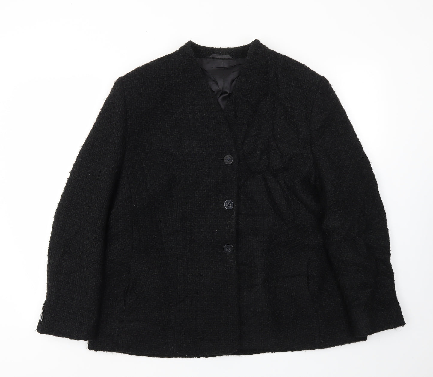 M&S Womens Black   Jacket Coat Size 22