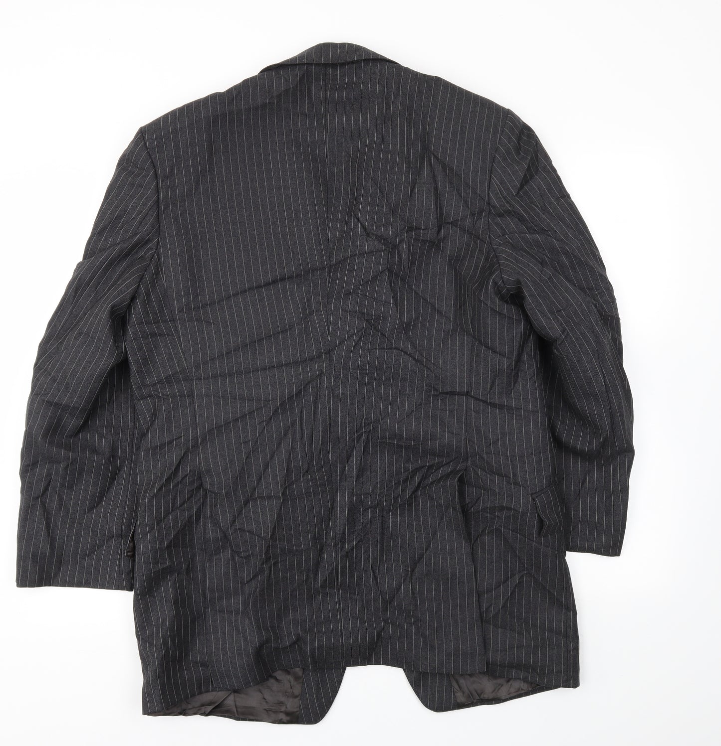 Preworn Mens Grey Striped  Jacket Blazer Size 42