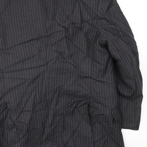 Preworn Mens Grey Striped  Jacket Blazer Size 42