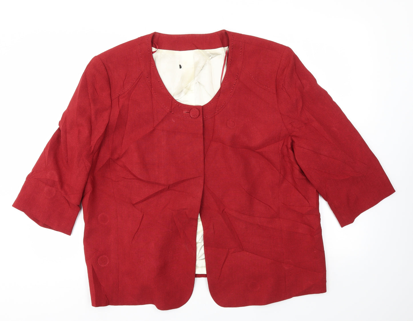 Preworn Womens Red   Jacket Blazer Size 22