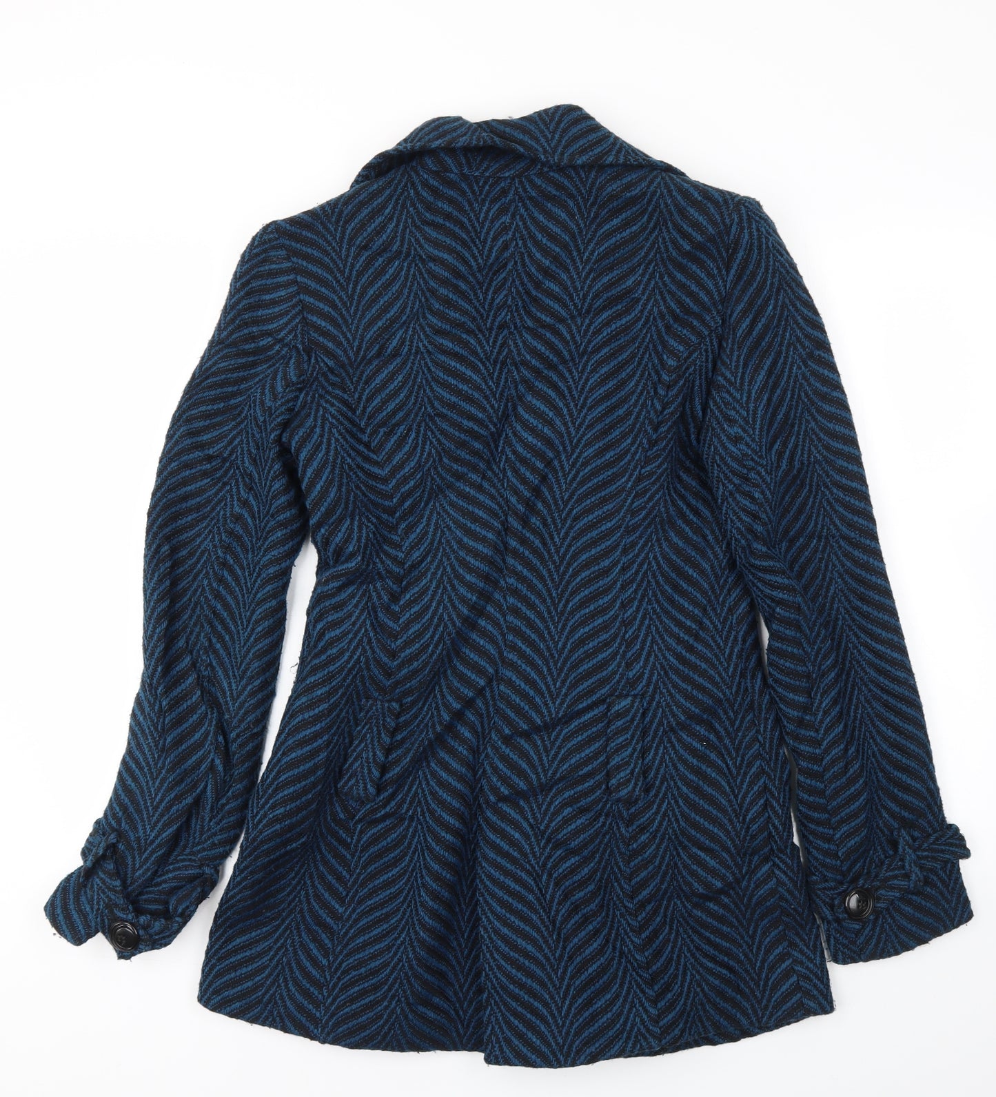 Preworn Womens Blue Animal Print  Jacket Coat Size M