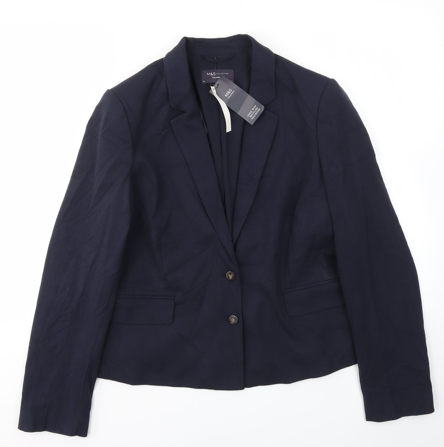 M&S Womens Blue   Jacket Blazer Size 16