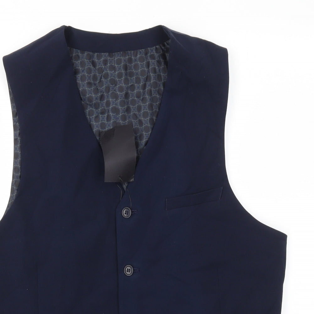 ASOS Mens Blue   Jacket Suit Waistcoat Size 44