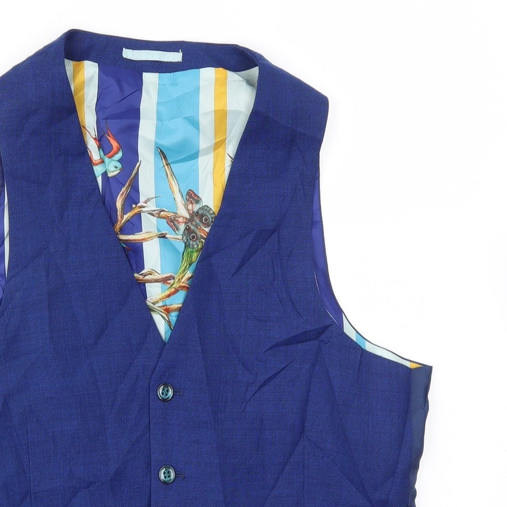 Harry Brown Mens Blue   Jacket Suit Waistcoat Size 40