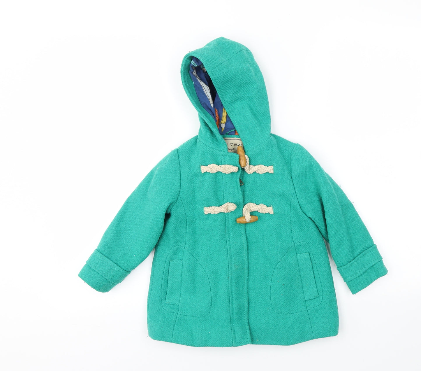 NEXT  Girls Green   Basic Coat Coat Size 2-3 Years