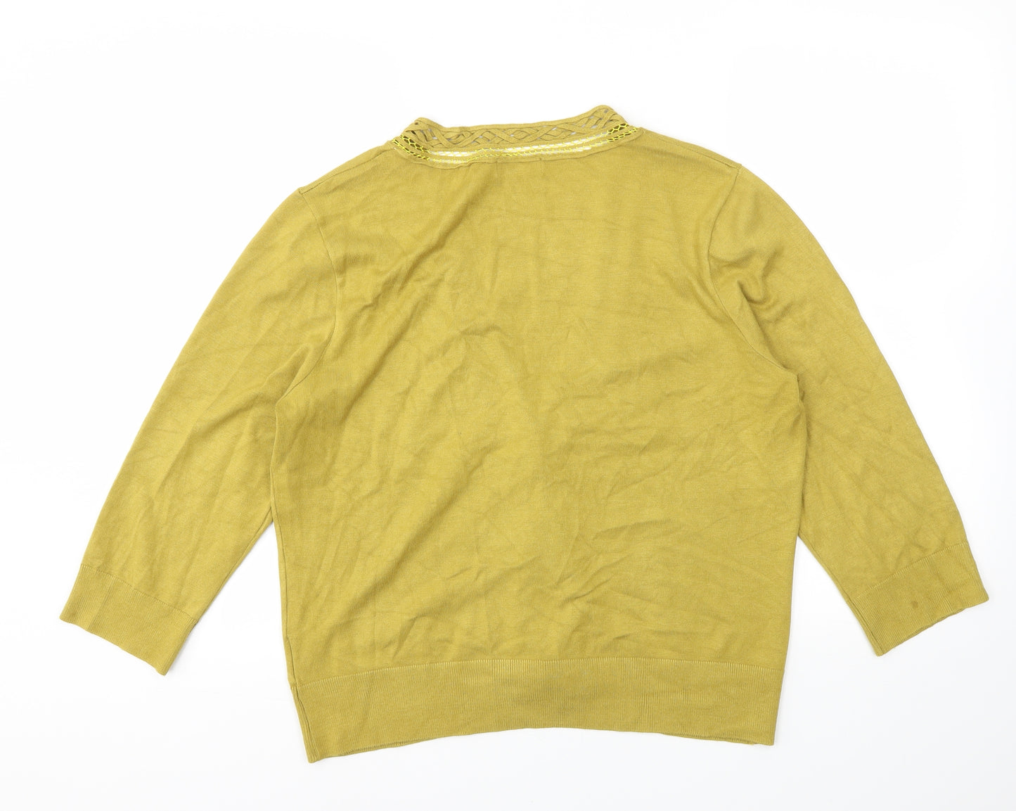 Per Una Womens Yellow   Cardigan Jumper Size 18