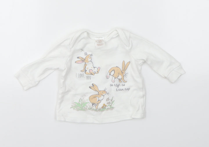 Matalan Girls White Basic T-Shirt Size 3-6 Months