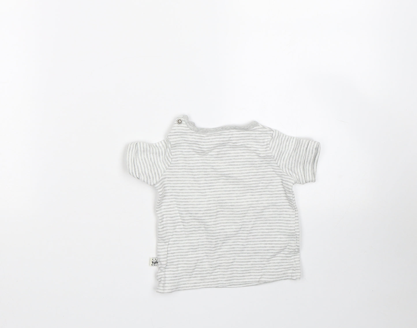 F&F Baby Grey Striped  Basic T-Shirt Size 0-3 Months  - WWF