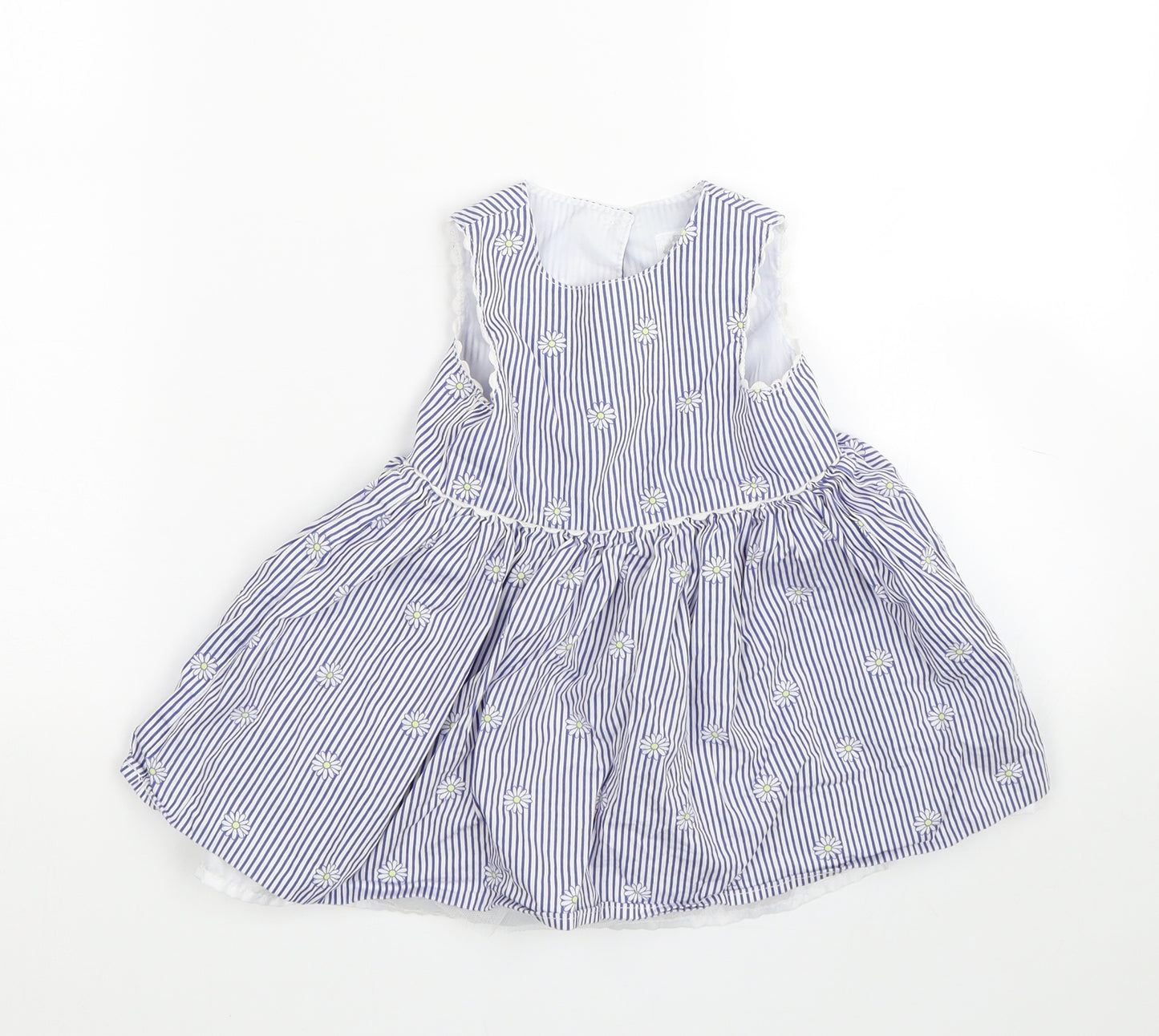 Primark Girls Blue Striped  Tank Dress  Size 9-12 Months
