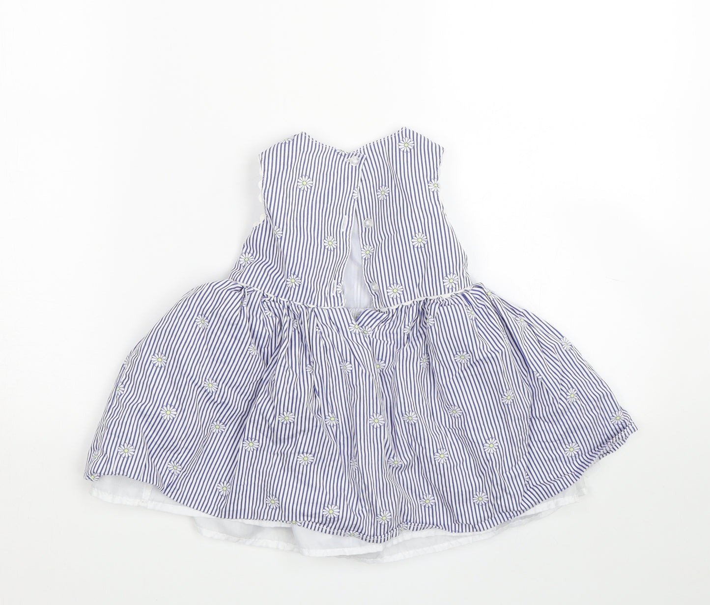 Primark Girls Blue Striped  Tank Dress  Size 9-12 Months