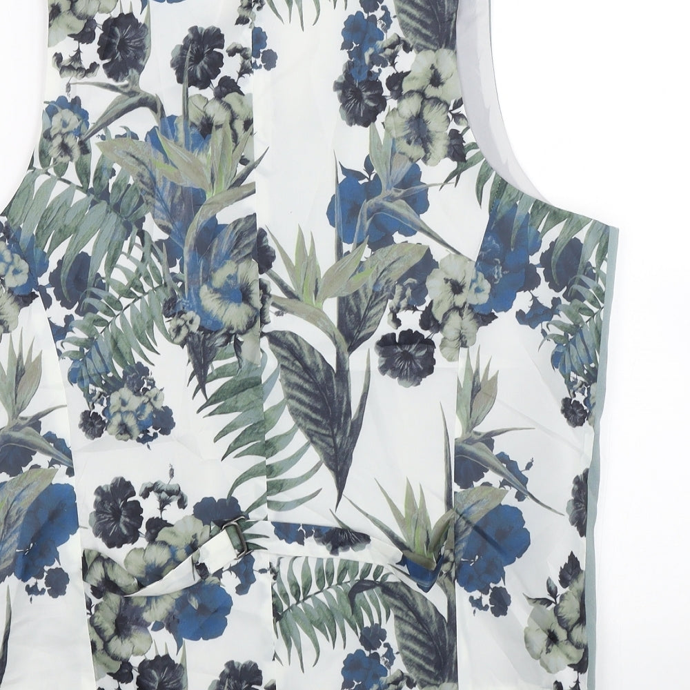 ASOS Mens Green Floral  Jacket Suit Waistcoat Size 40