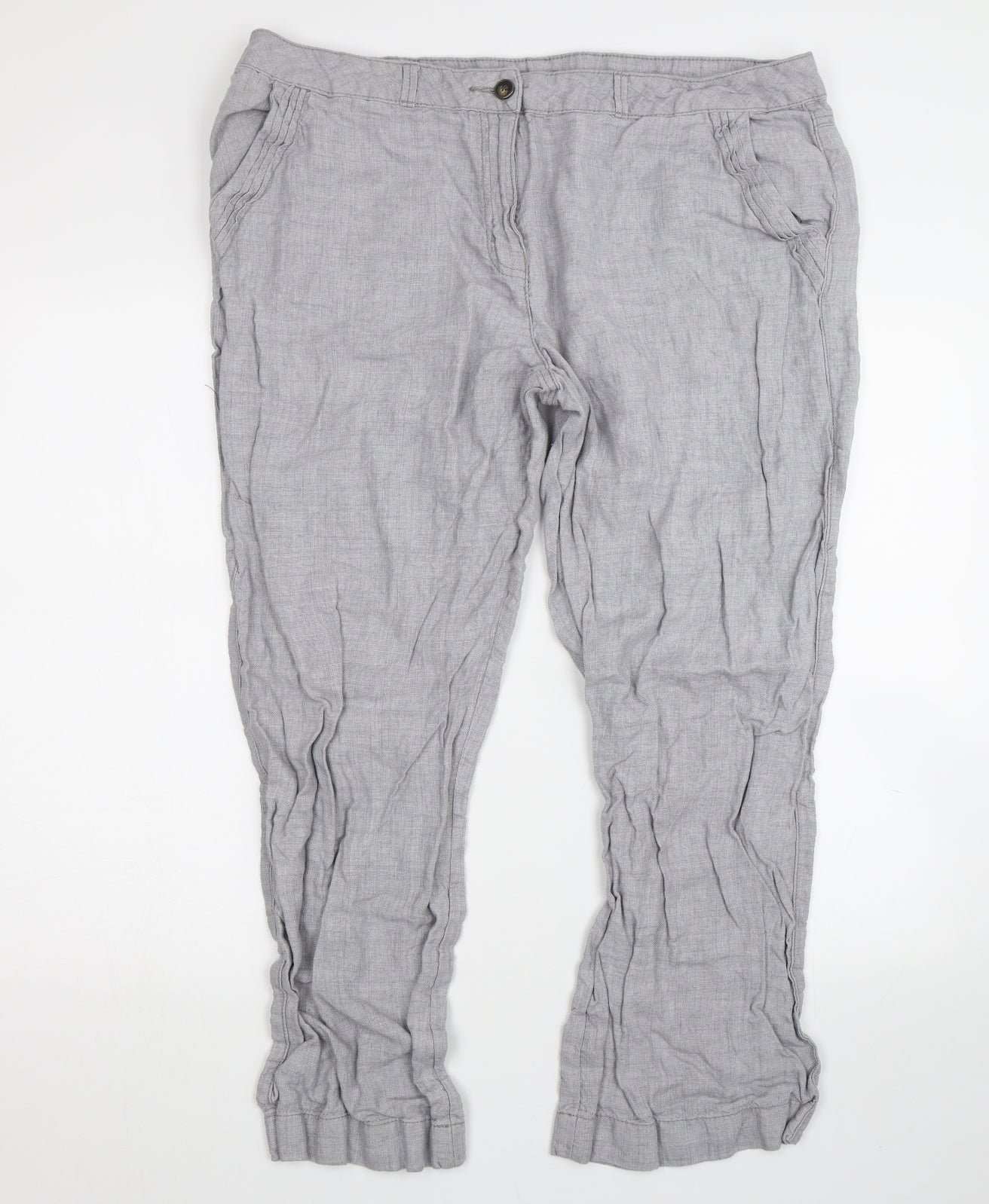 George Womens Grey   Trousers  Size 18 L27 in