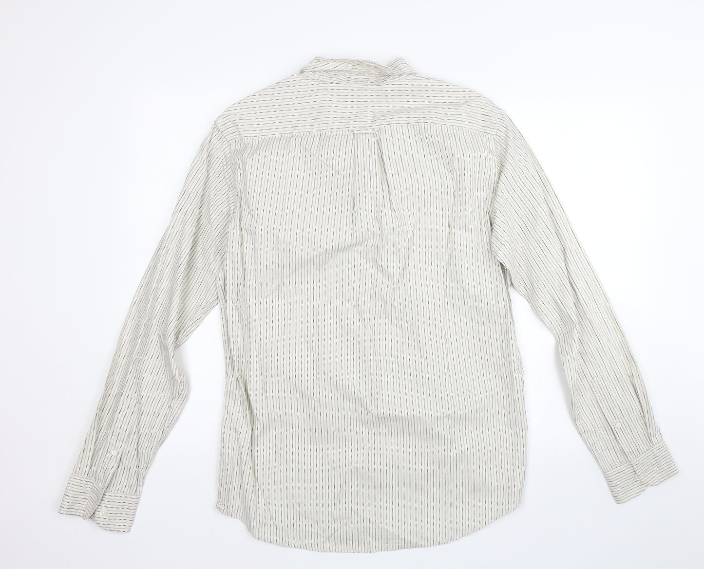 Gap Mens Beige Striped   Dress Shirt Size M