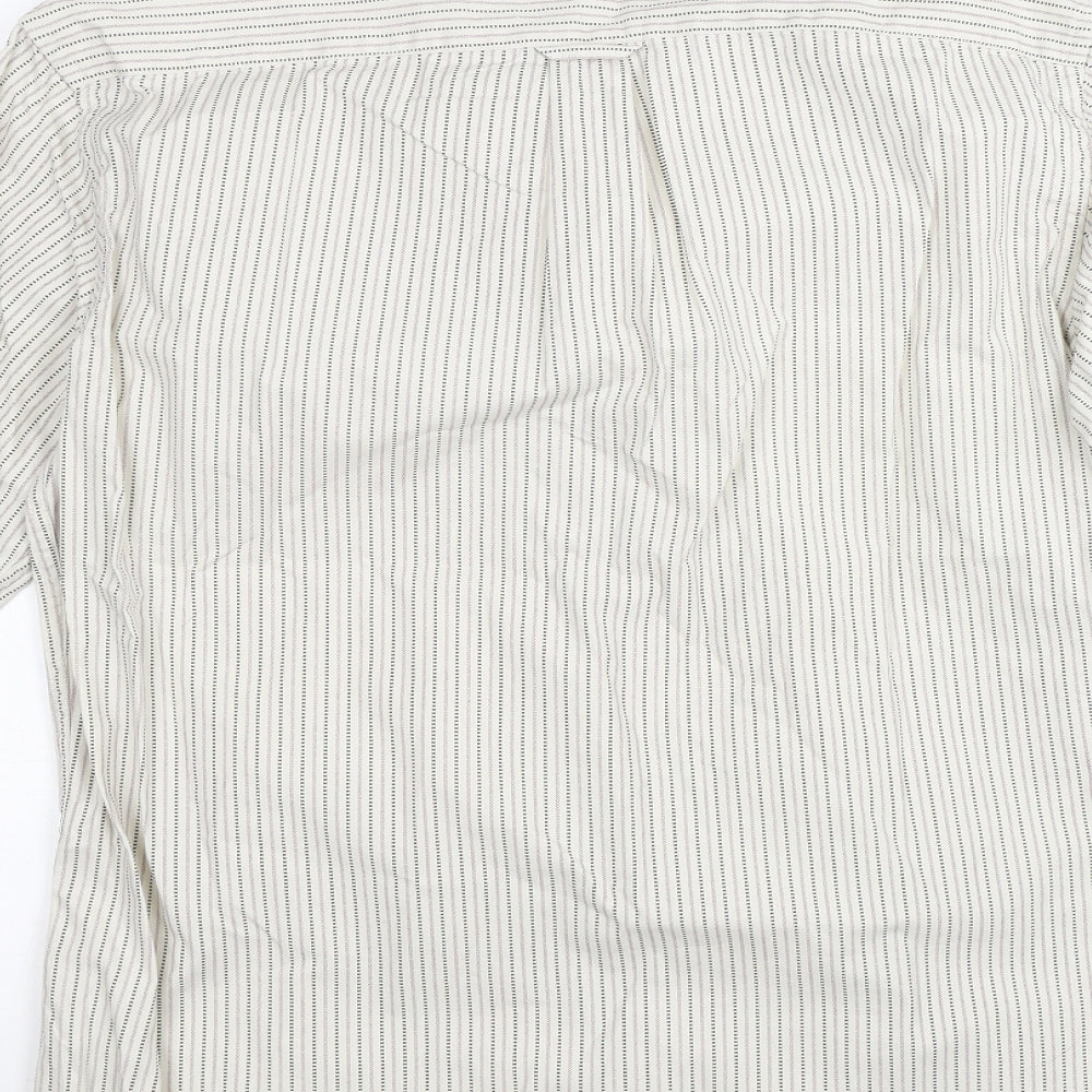 Gap Mens Beige Striped   Dress Shirt Size M