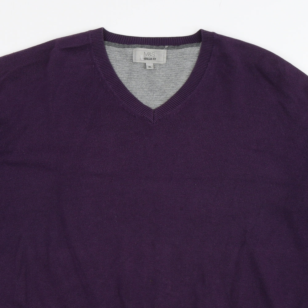 M&S Mens Purple   Pullover Jumper Size XL