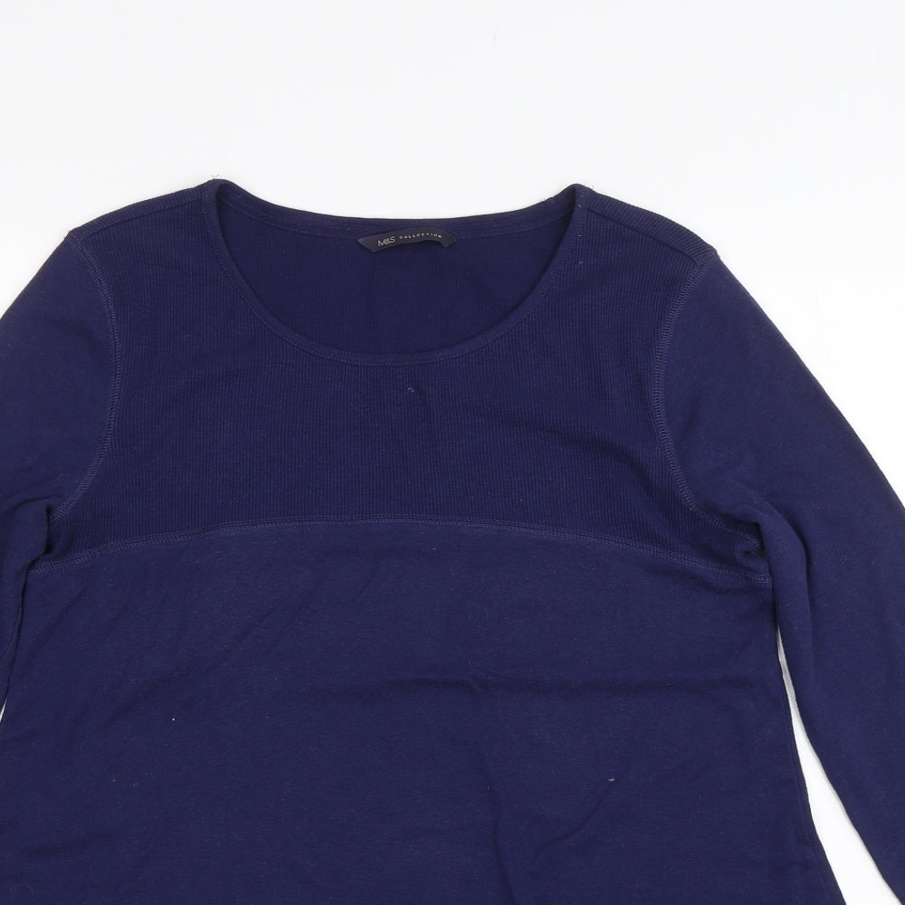 M&S Womens Blue   Basic T-Shirt Size 16