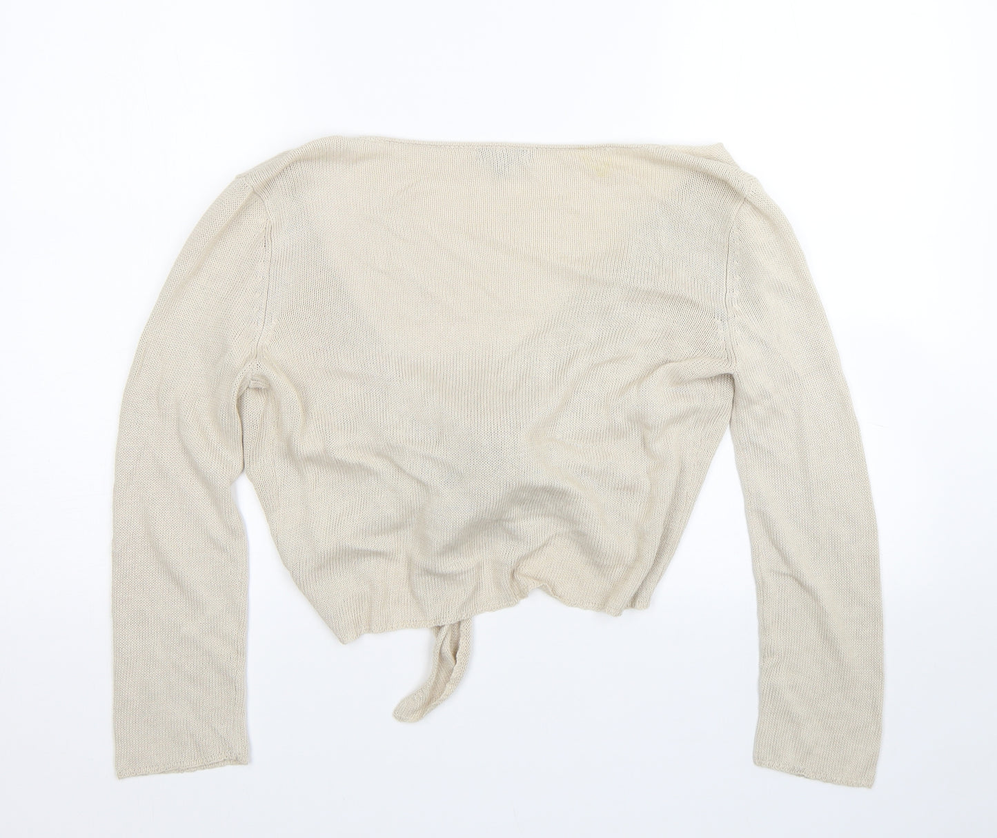 Karen Cole Womens Beige   Cropped T-Shirt Size L