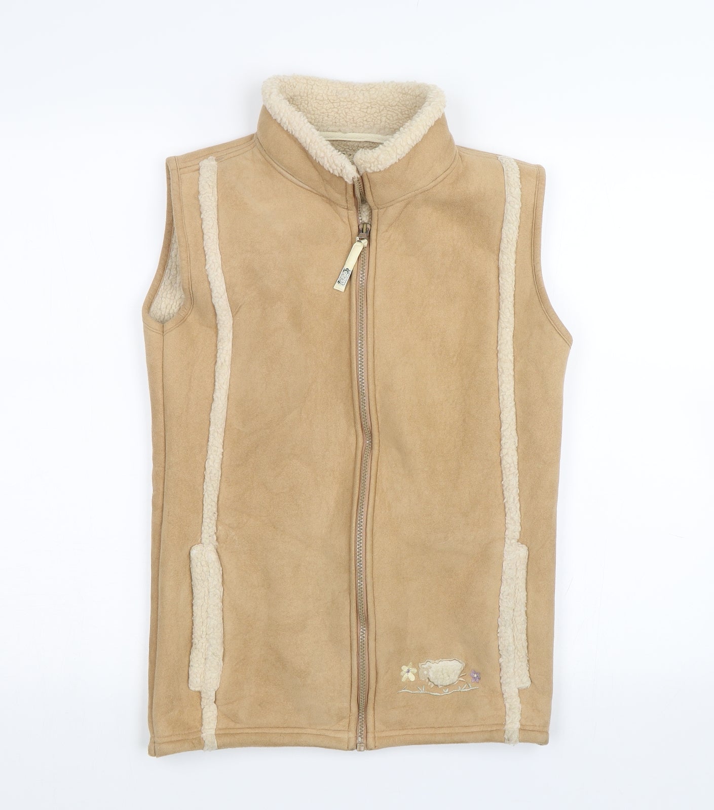 Clever Shepherd Womens Beige   Gilet Coat Size S
