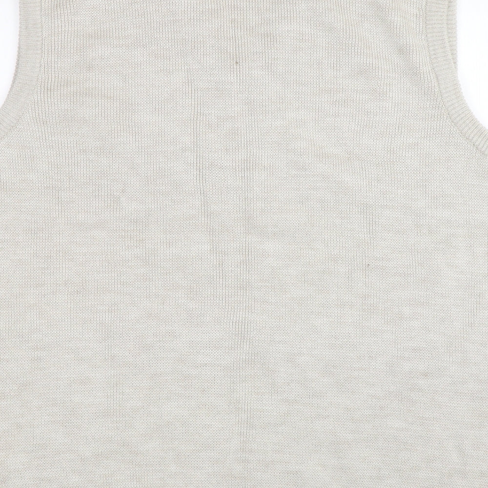 BHS Mens Beige Argyle/Diamond  Vest Jumper Size 2XL