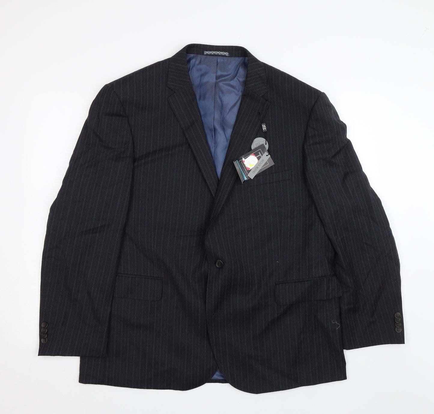 Taylor and Wright Mens Black Striped  Jacket Suit Jacket Size 46