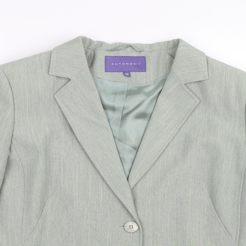 Autonomy Womens Green   Jacket Suit Size 16