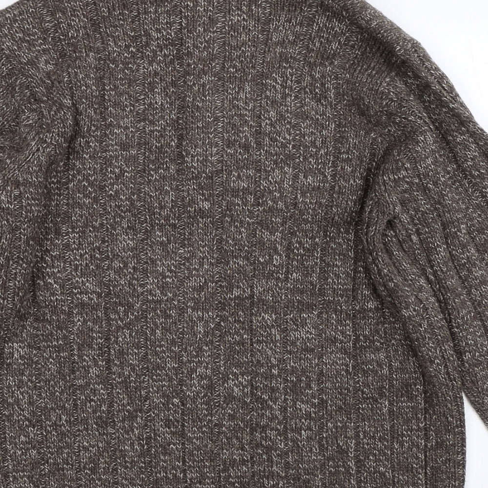 George Mens Brown Herringbone  Pullover Jumper Size M