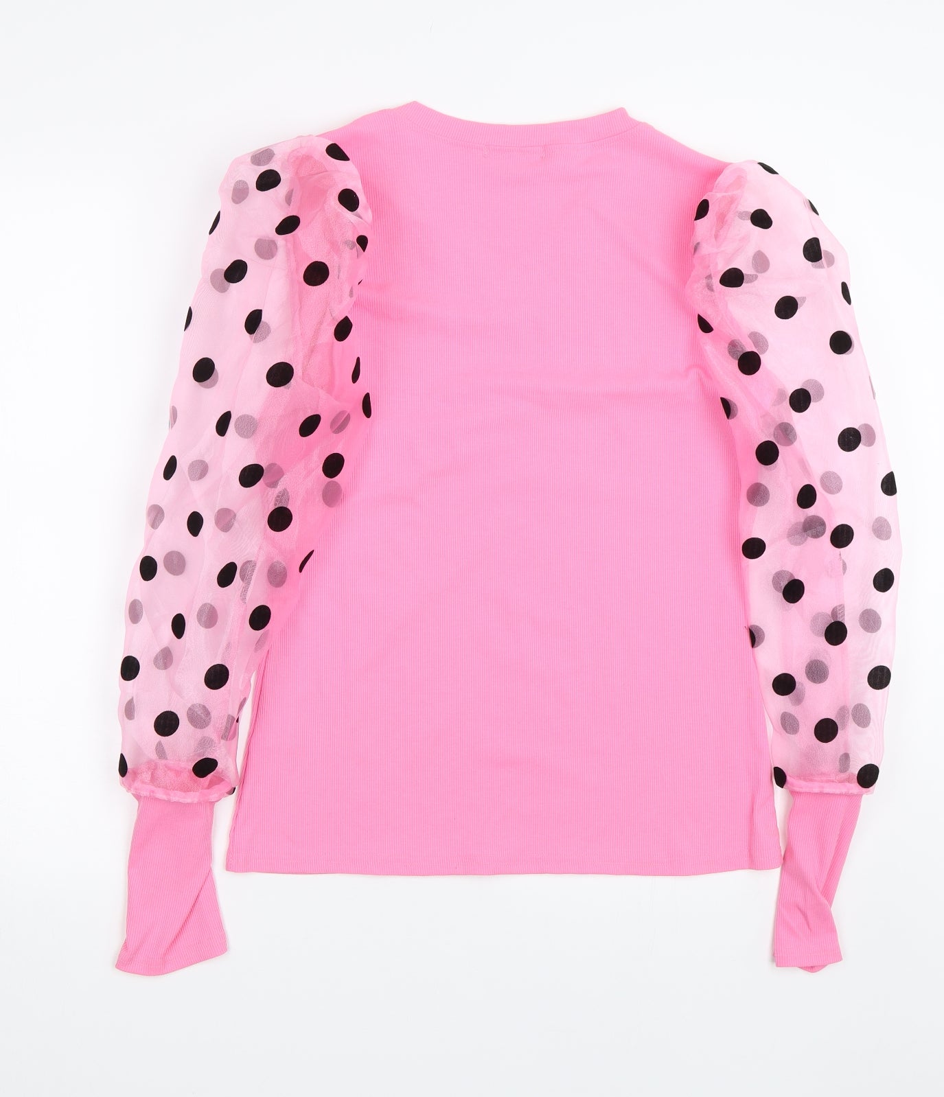 Shien Womens Pink Polka Dot  Basic T-Shirt Size L