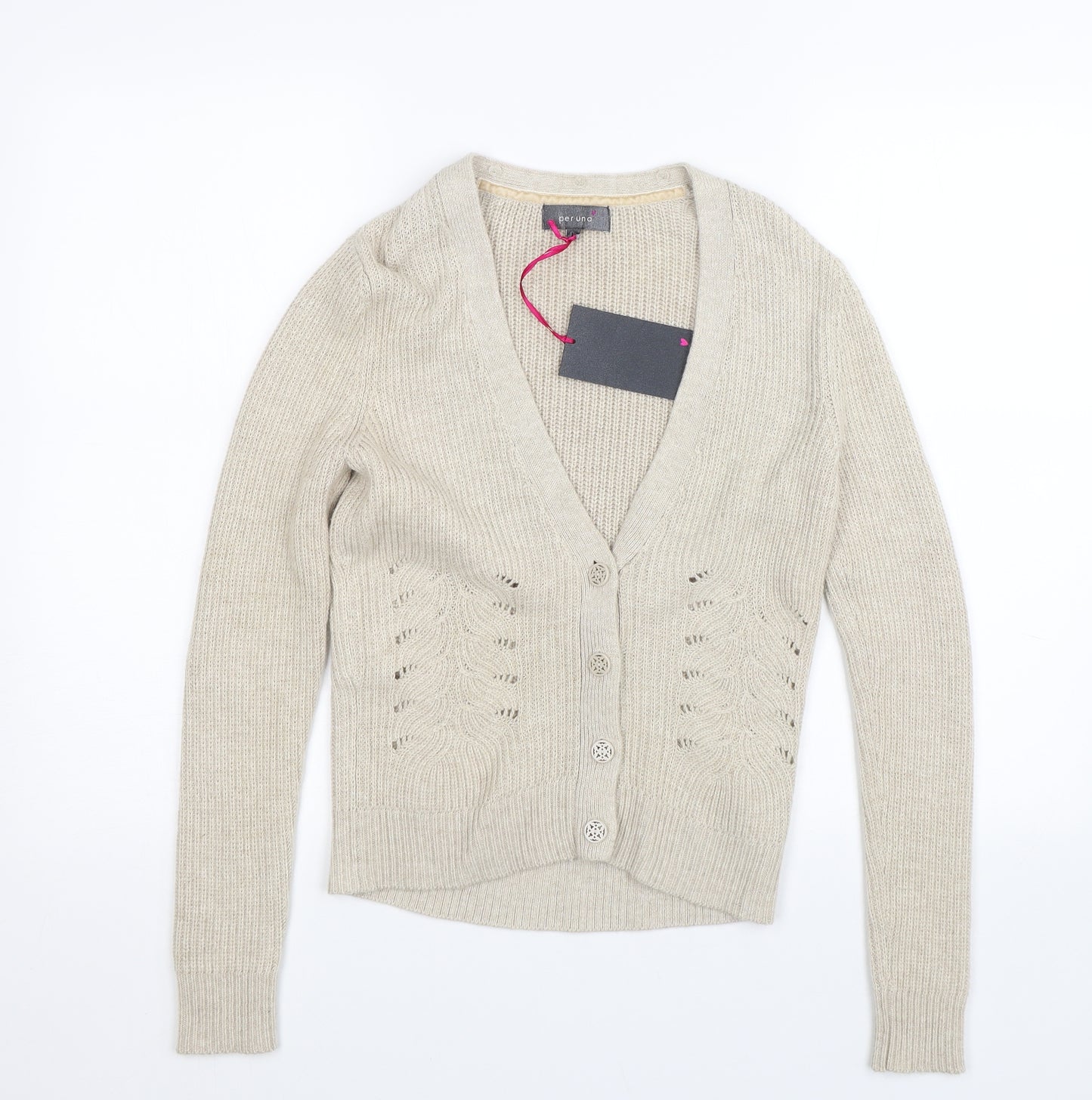 M&S Womens Beige   Cardigan Jumper Size 8