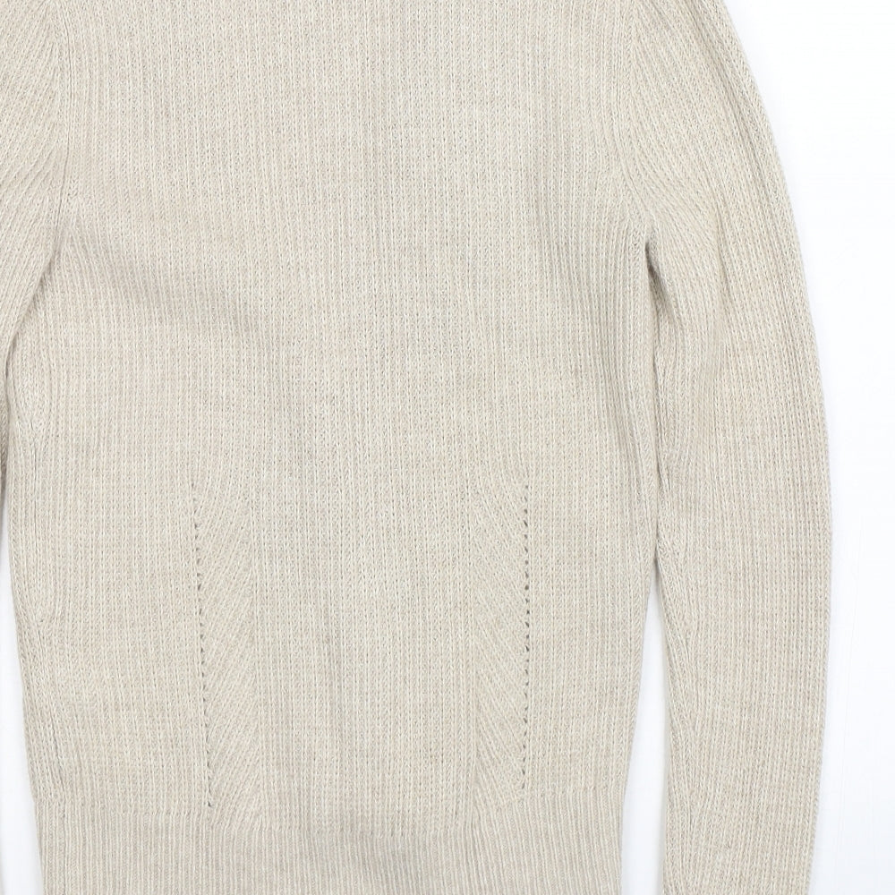 M&S Womens Beige   Cardigan Jumper Size 8