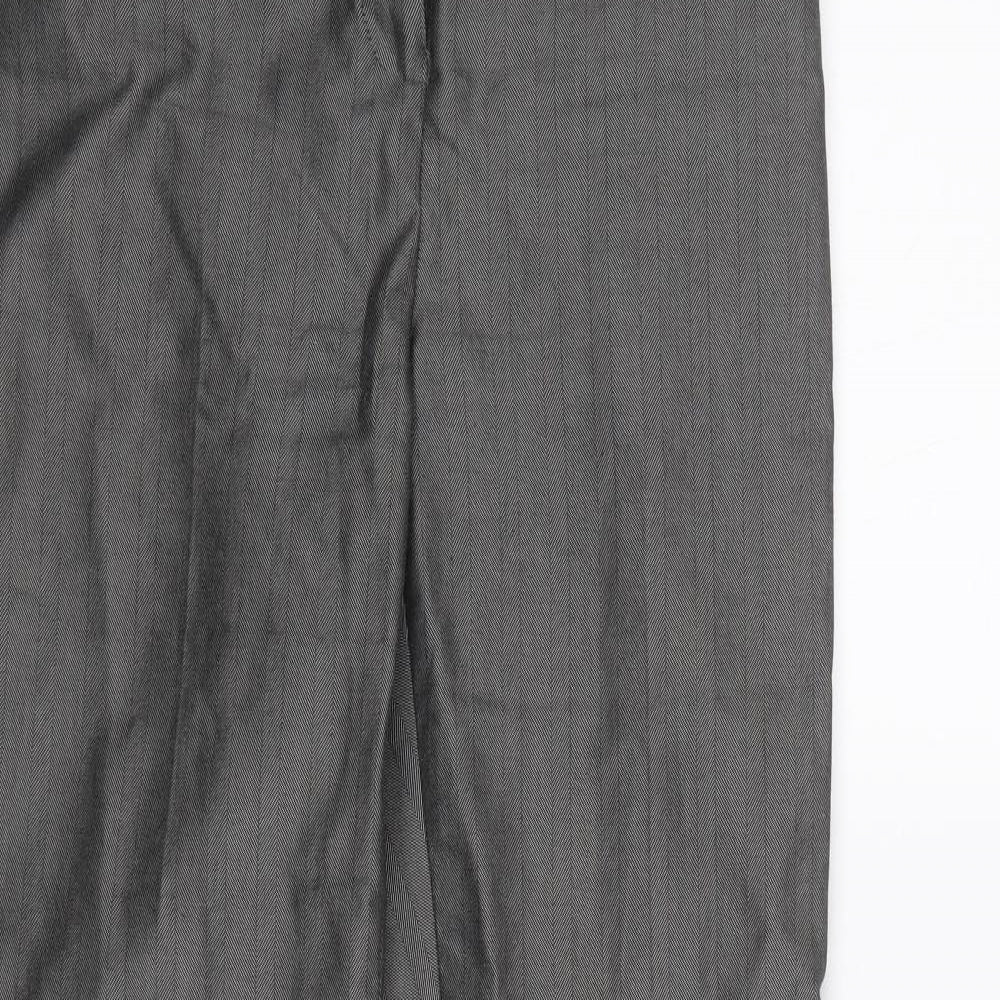 NEXT Womens Grey Herringbone  Trousers  Size 8 L29 in