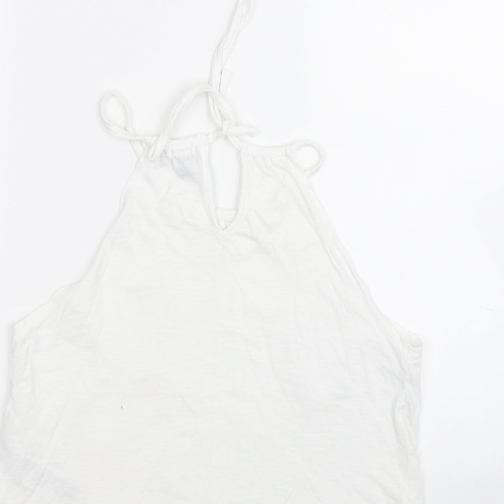 NEw look  Womens White Floral  Basic Tank Size 12