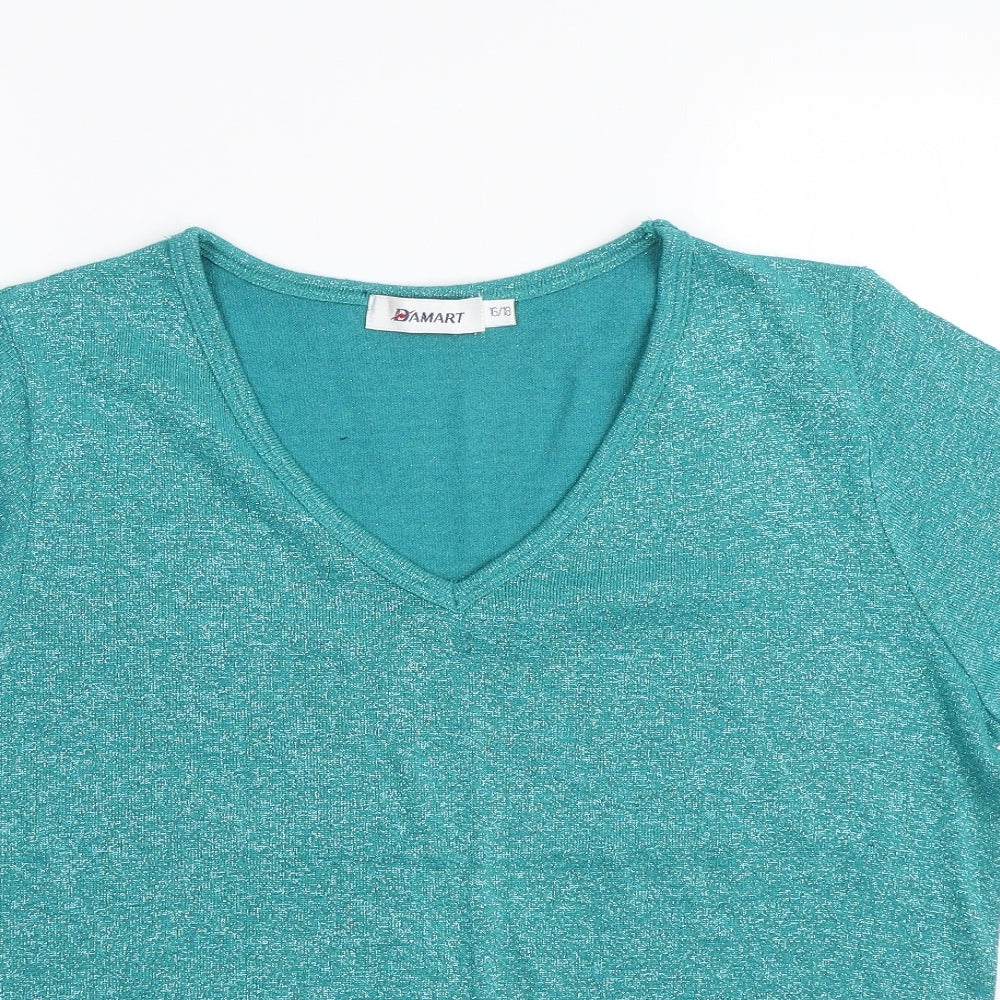 Damart Womens Green   Basic T-Shirt Size 16