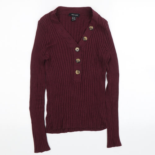 New Look Womens Purple Striped  Cardigan Jumper Size 10