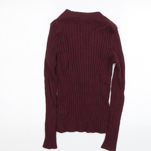 New Look Womens Purple Striped  Cardigan Jumper Size 10