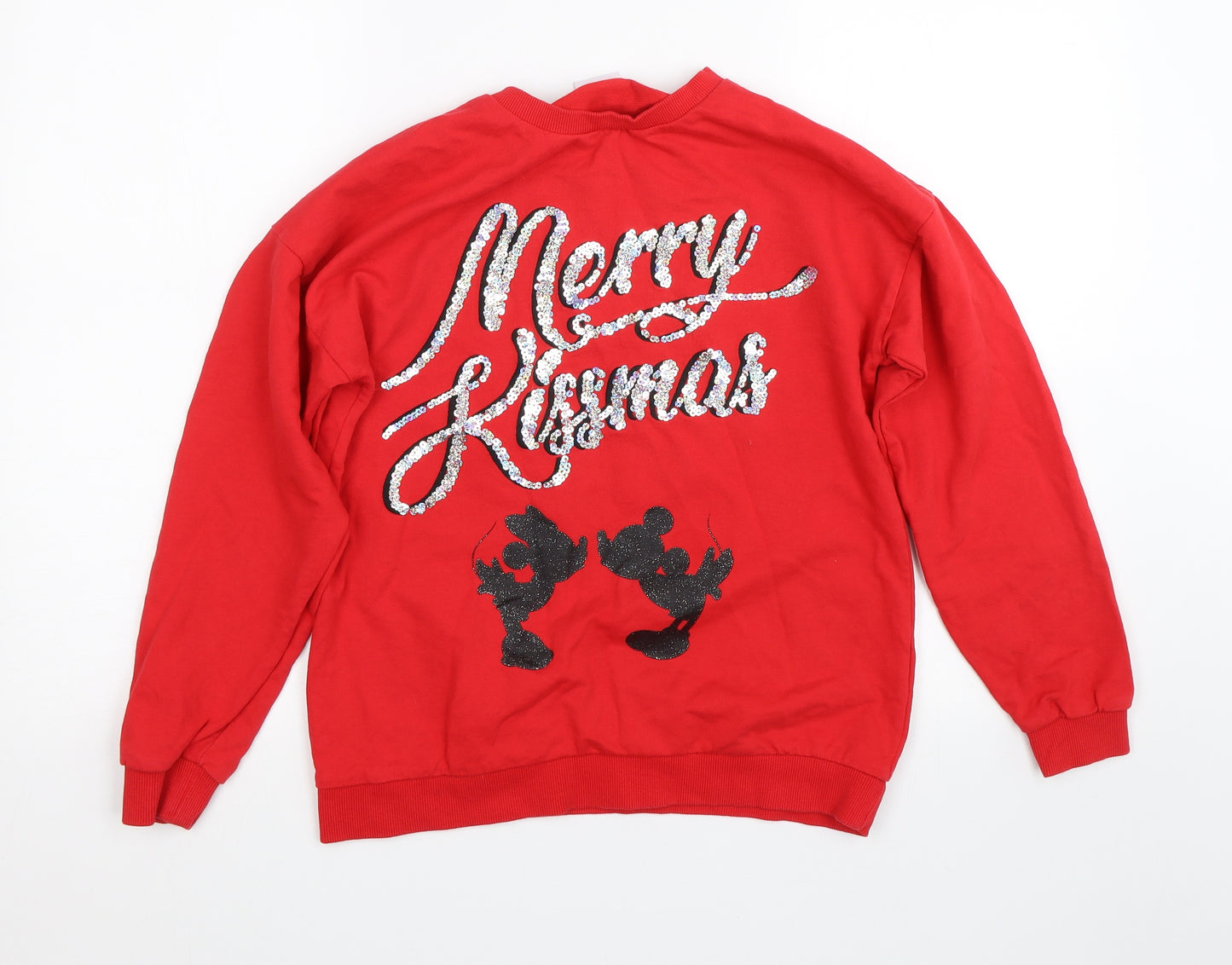 Disney Womens Red   Pullover Sweatshirt Size 8  - christmas