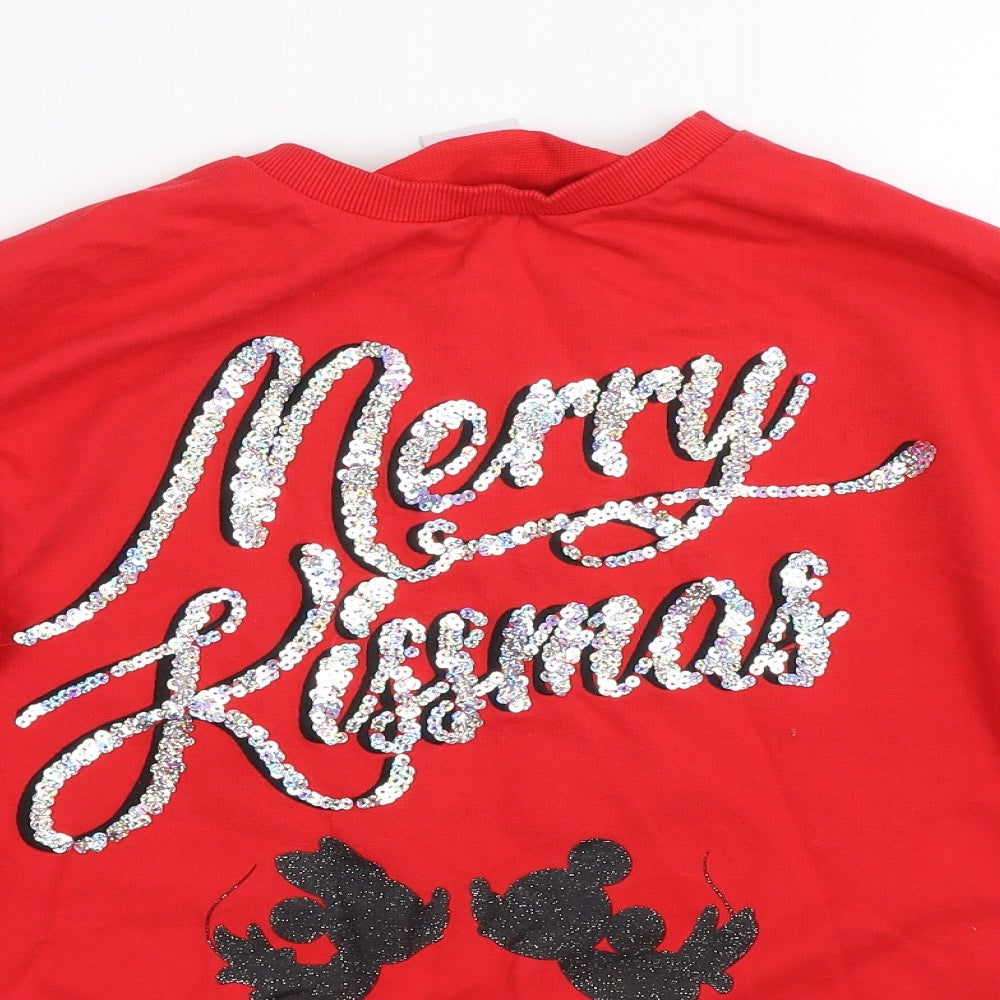 Disney Womens Red   Pullover Sweatshirt Size 8  - christmas