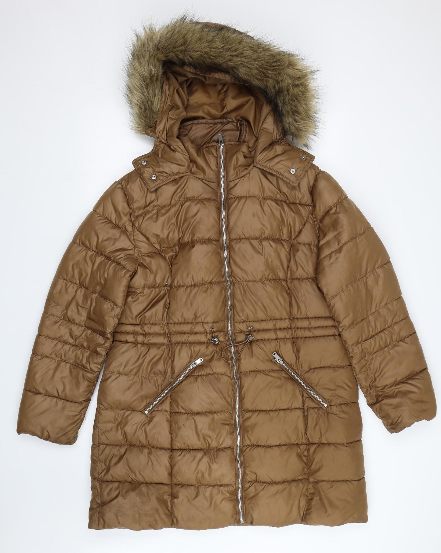 Primark Womens Brown   Puffer Jacket Coat Size L