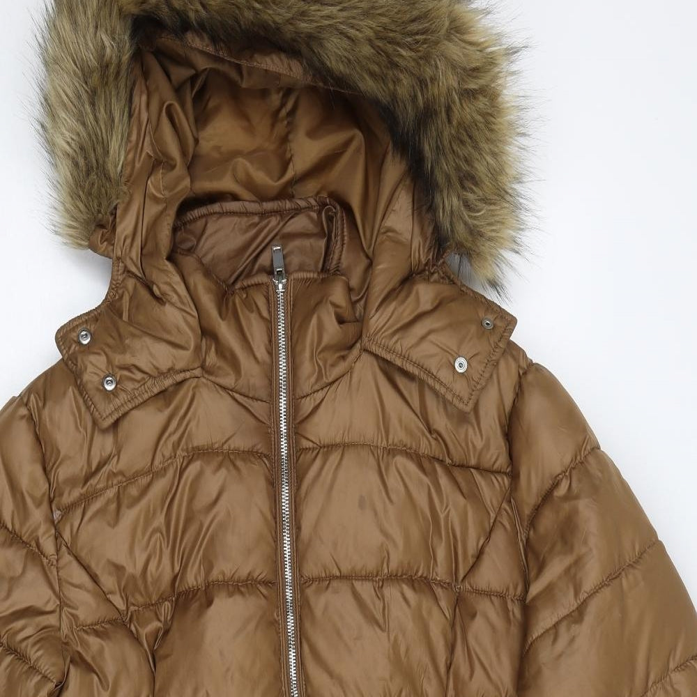 Primark Womens Brown   Puffer Jacket Coat Size L