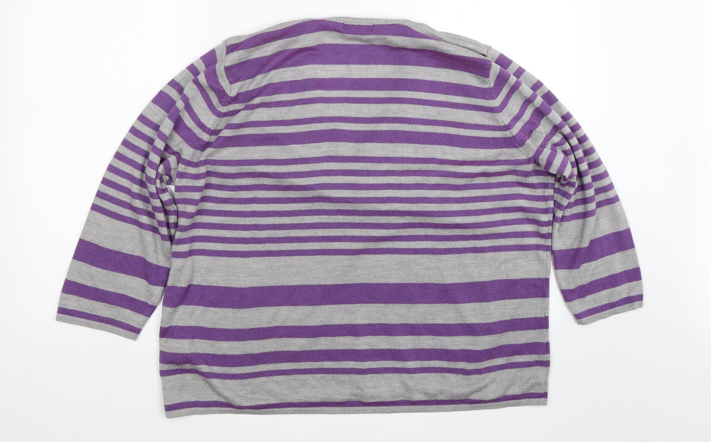 BM Womens Purple Striped  Pullover Jumper Size L