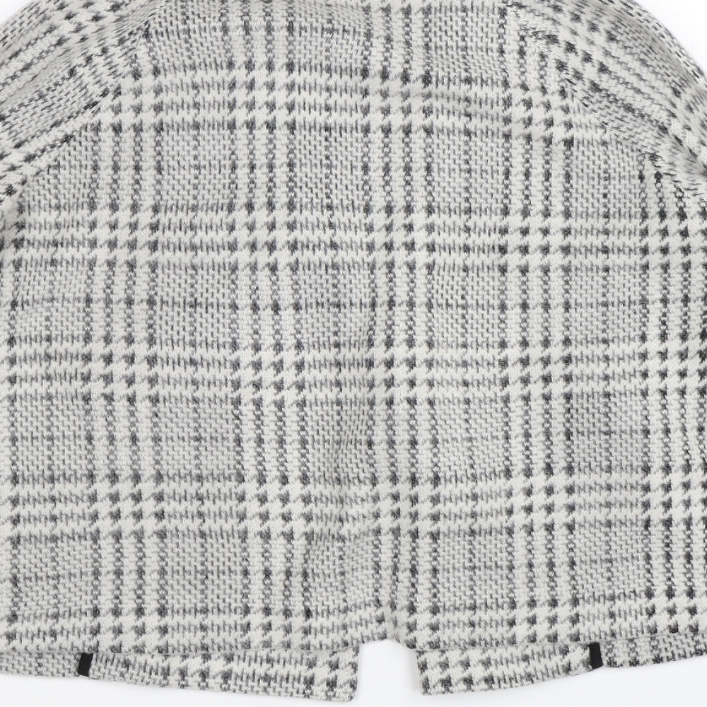 NEXT Womens Grey Check  Cardigan Jumper Size 14