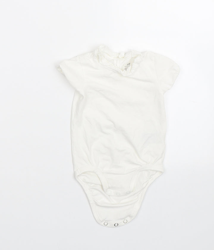 H&M Girls White Babygrow One-Piece Size 6-9 Months