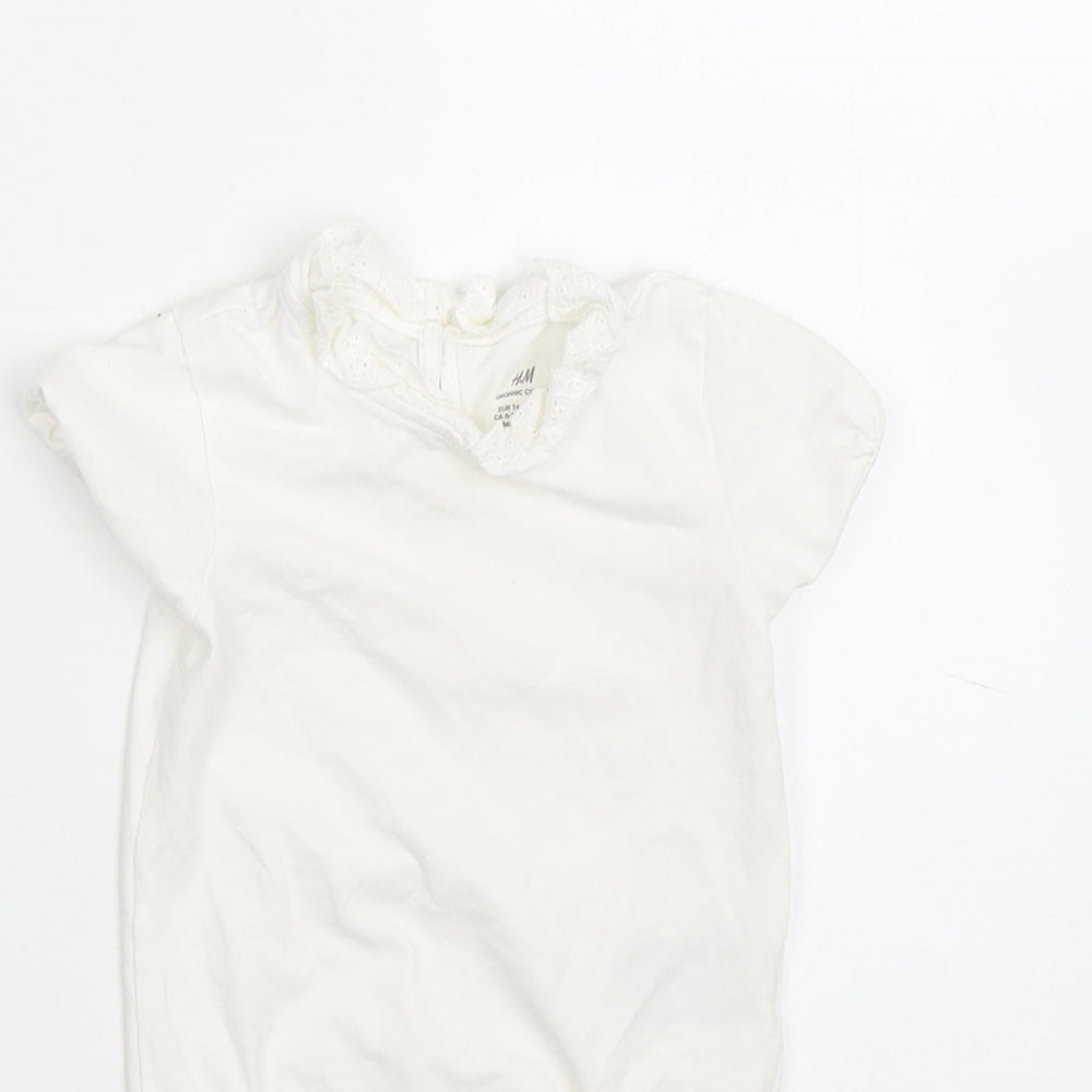 H&M Girls White   Babygrow One-Piece Size 6-9 Months
