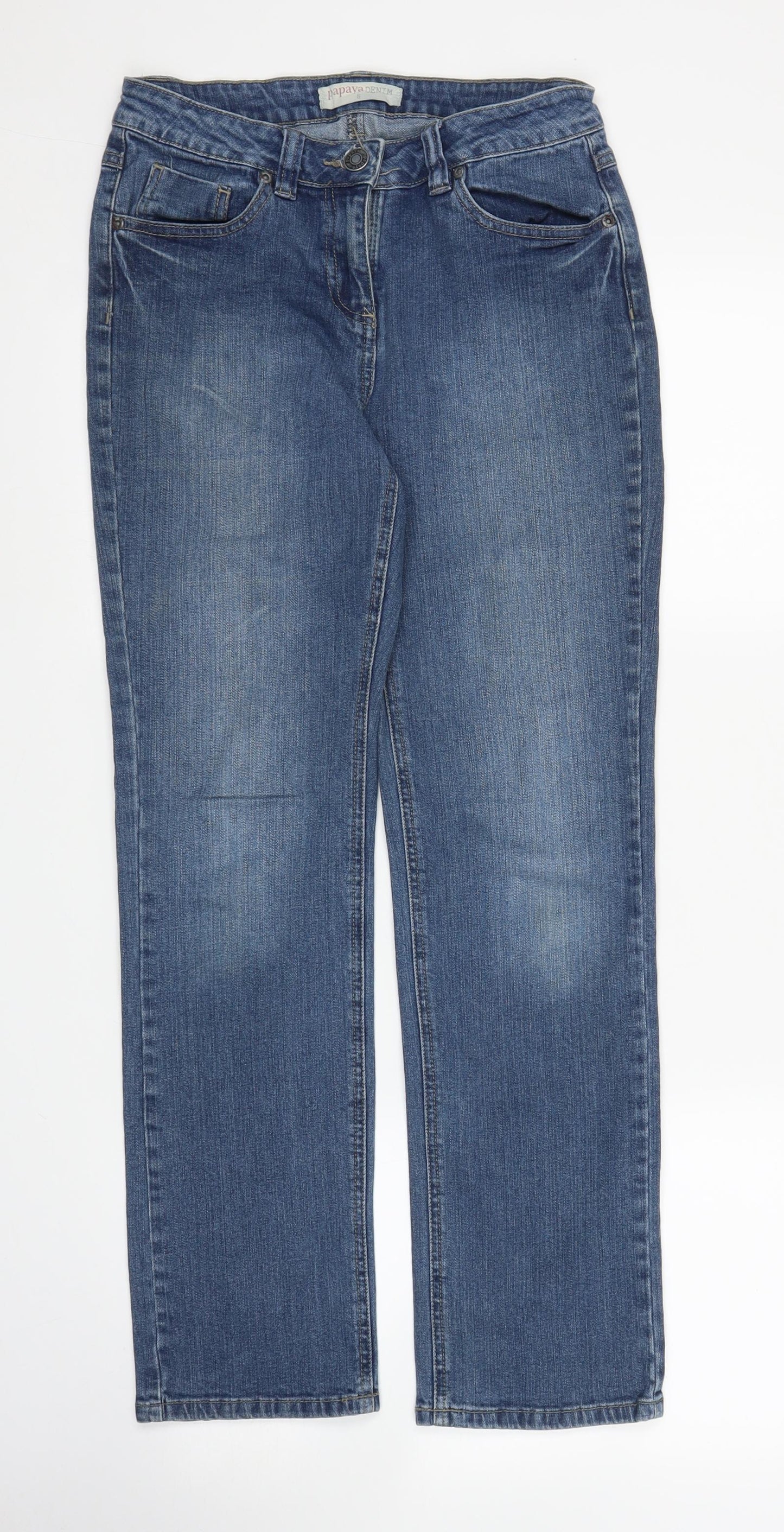Papaya Womens Blue  Denim Straight Jeans Size 8 L27 in