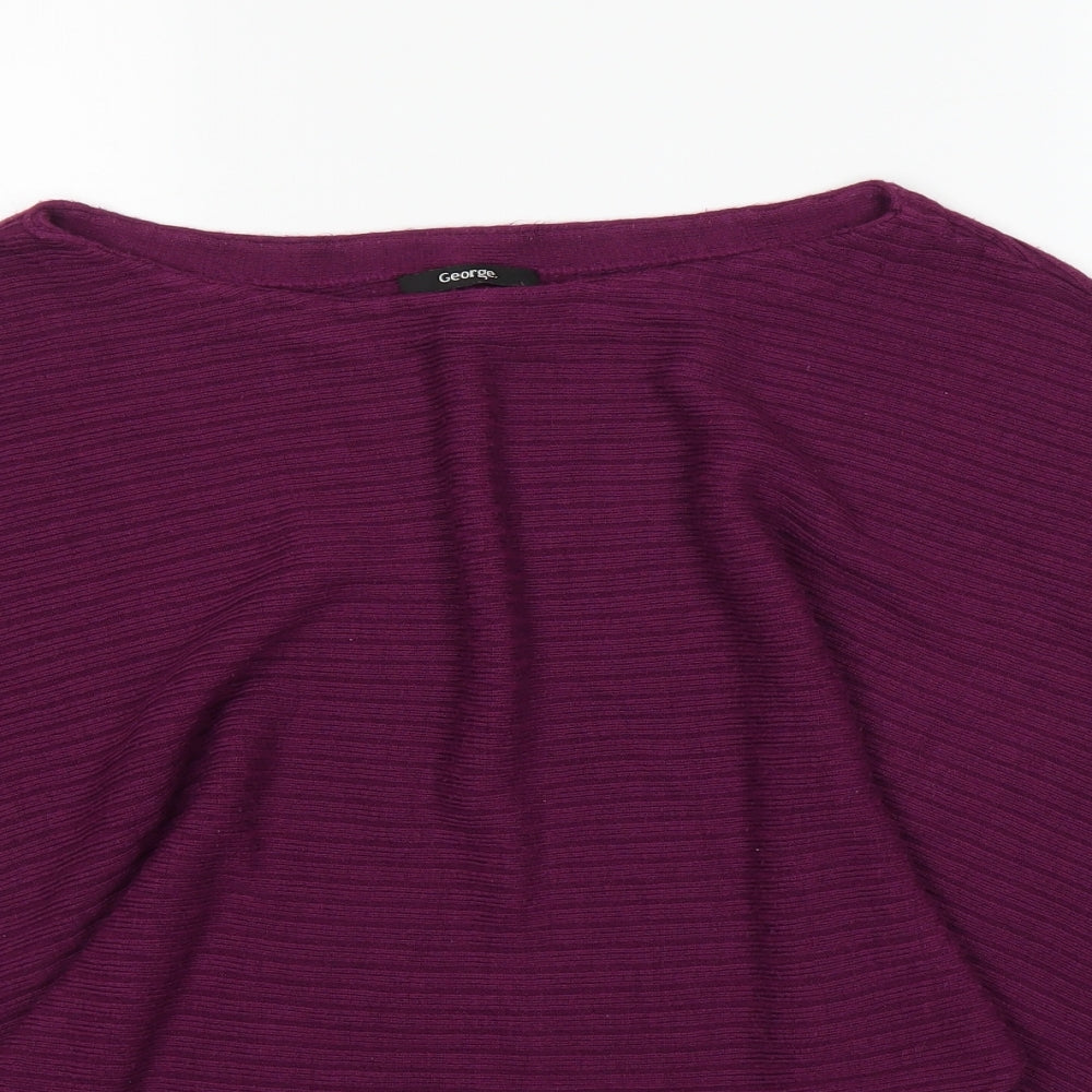 George Womens Purple   Basic Blouse Size 8